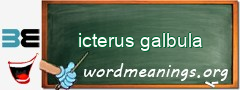 WordMeaning blackboard for icterus galbula